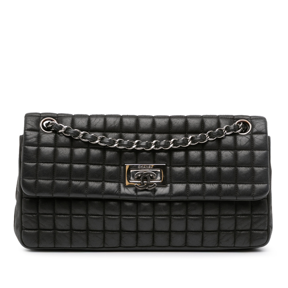 Pre-Loved Chanel Chocolate Bar Iridescent Calfskin Bubble Flap - Picture 1 of 10